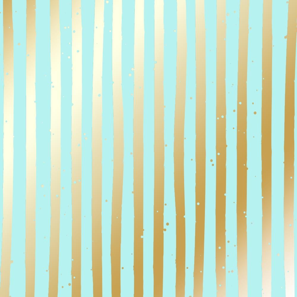 Лист паперу односторонній Golden Stripes з фольгуванням 30,5х30,5 см Turquoise