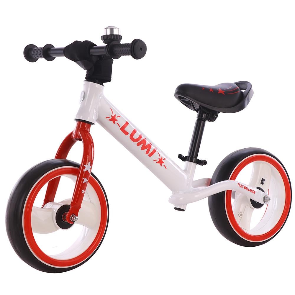 Біговел дитячий TILLY BALANCE 12 Lumi T-212521 на EVA колесах 12" Біло-червоний