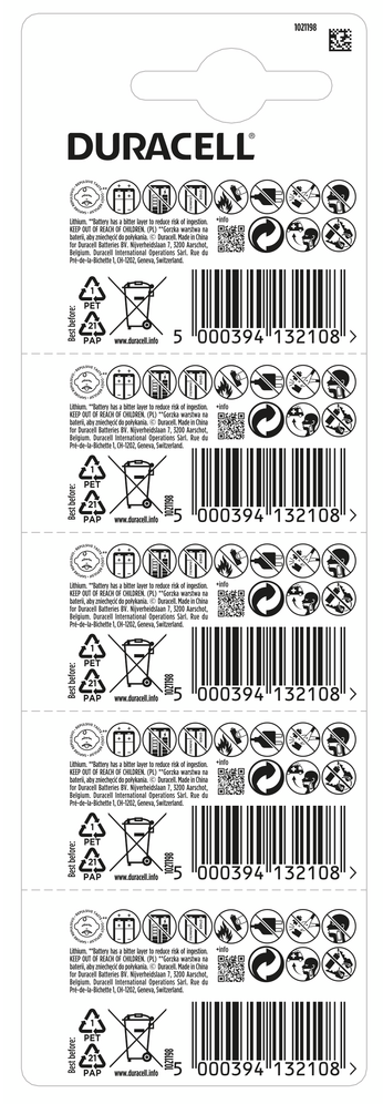 Батарейка Duracell DL2016 DSN 1х5 шт. (UG-5020449/5019730/5010979) - фото 2