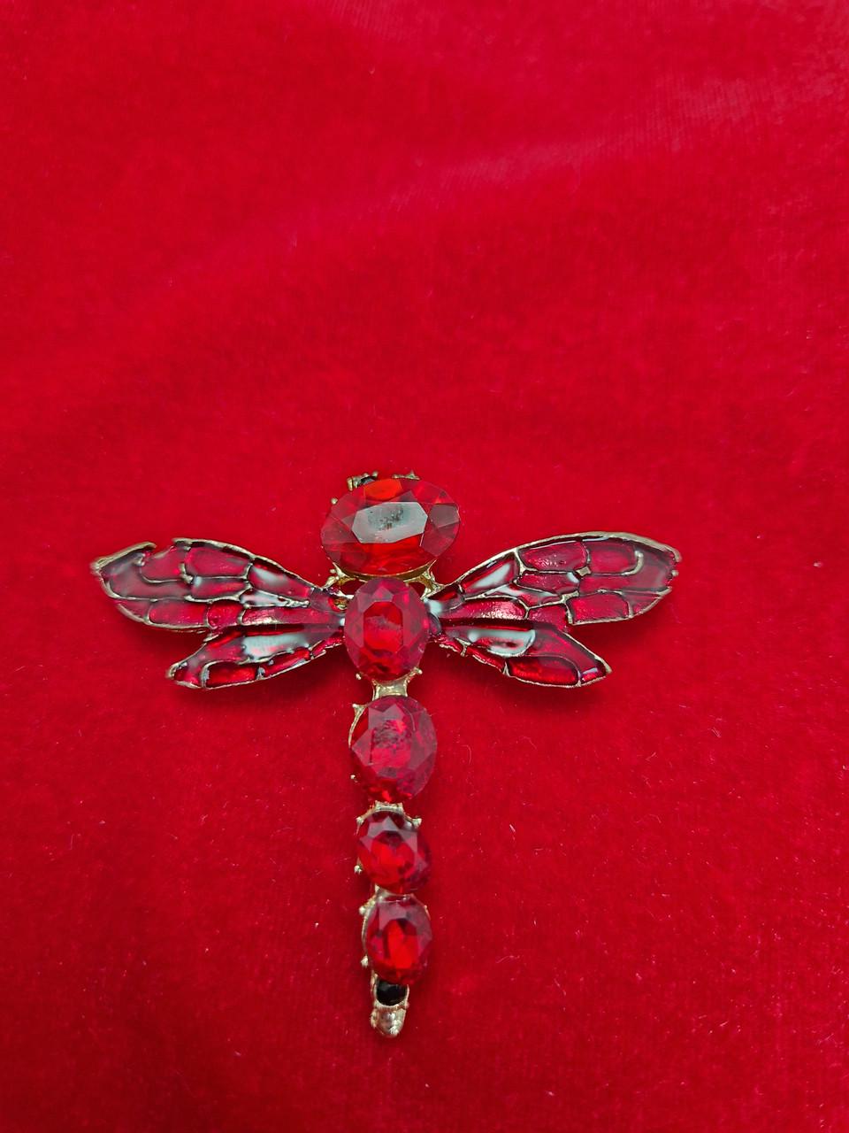Брошь Стрекоза Красный (1861849689)
