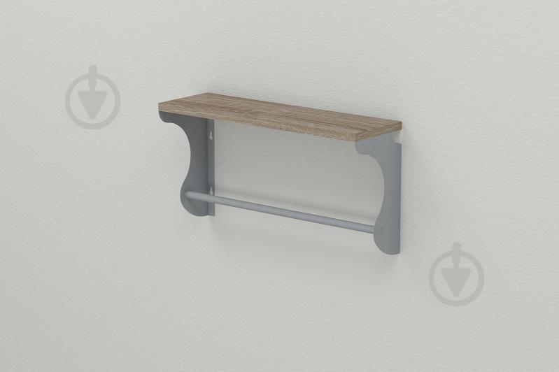 Полка настенная Ferrum-decor Юзиби 270x500x150 металл Серый ДСП Сонома Трюфель 16 мм (UZI0019)