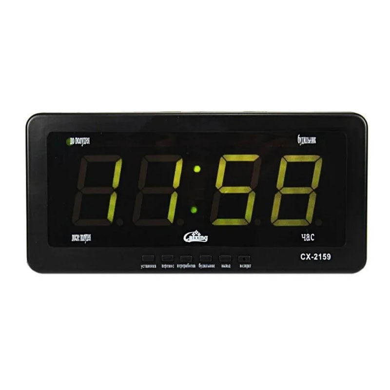 Часы настольные Caixing CX-2159 зеленая подсветка Black (tf6978)