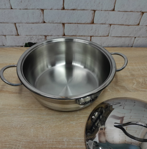 Кастрюля-сотейник OMS из нержавеющей стали с крышкой для газа и индукции 2,8 л (2006-2.8) - фото 2