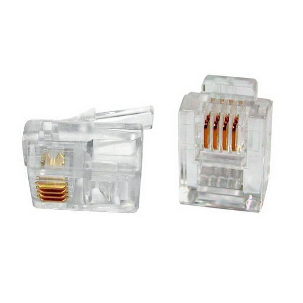 Коннектор телефонный RJ-12 Kingda 6P4C UTP Cat 3 100 шт. (KDPG8005)