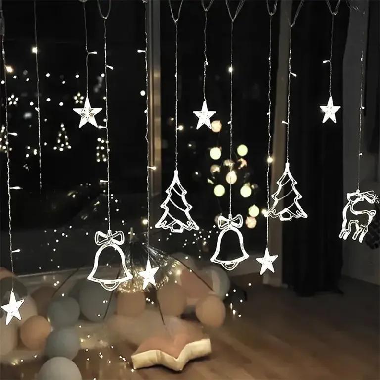 Гирлянда штора 2,5 м с фигурками 12 шт. холодный белый свет (234564335_285)