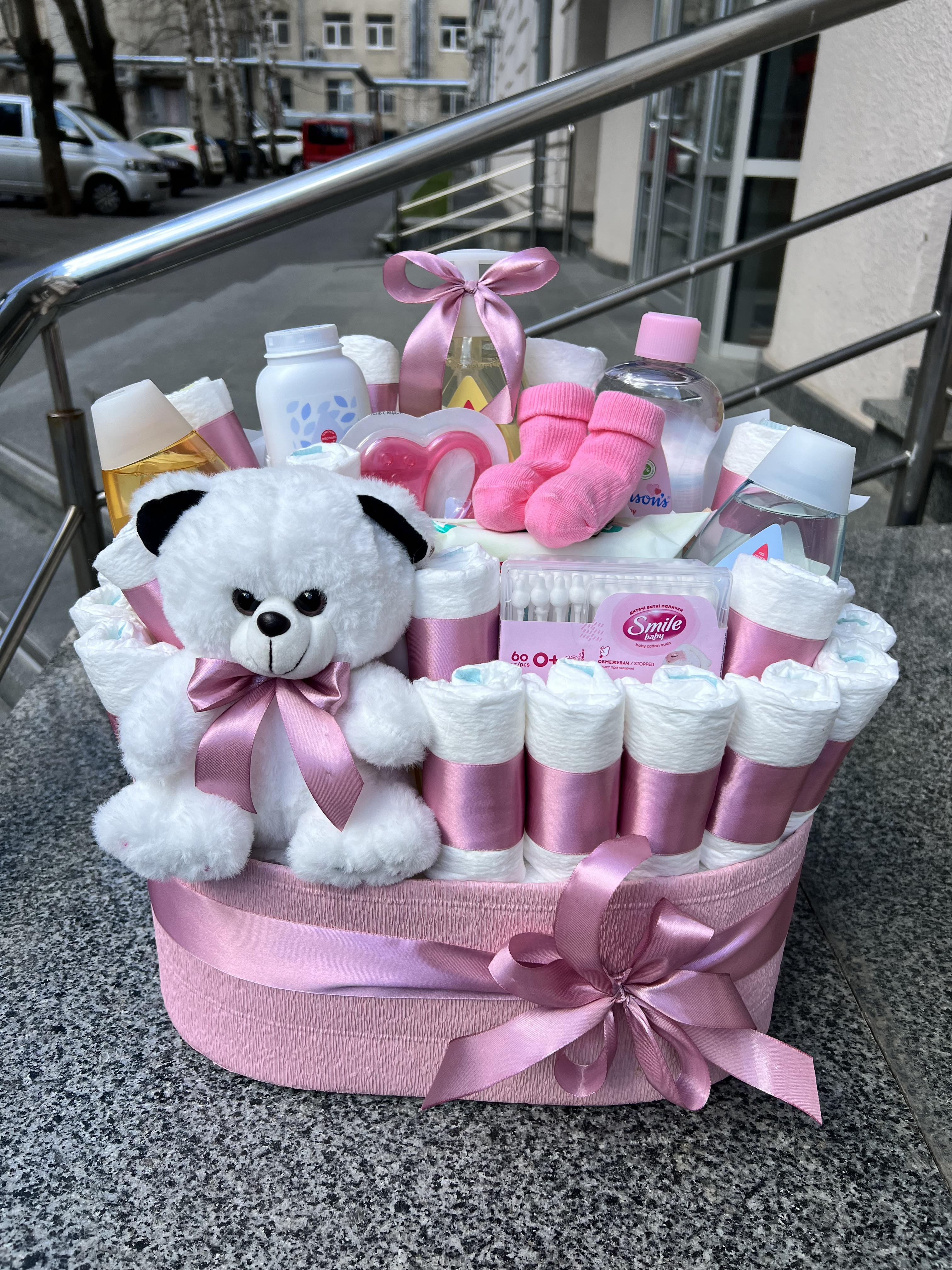 Подарунковий бокс Букет в пологовий з памперсами та дитячою косметикою (10112) - фото 10