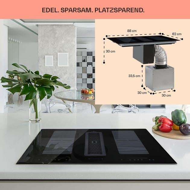 Плита індукційна з витяжкою KLARSTEIN Full House DownAir System (10039858) - фото 7 Плита індукційна з витяжкою KLARSTEIN Full House DownAir System (10039858) - фото 7