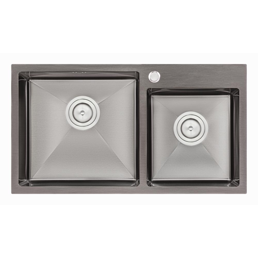 Кухонна мийка Qtap S7843BL Black 2,7/1,0 мм (QTS7843BRPVD10)