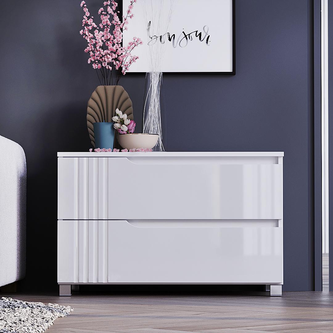 Комод DiPortes Портленд К-28 80/53/40 см Білий глянець (01447) Комод DiPortes Портленд К-28 80/53/40 см Білий глянець (01447)