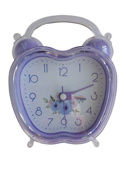 Будильник кварцевый 766/8101 13х10х4 см Фиолетовый (3984)