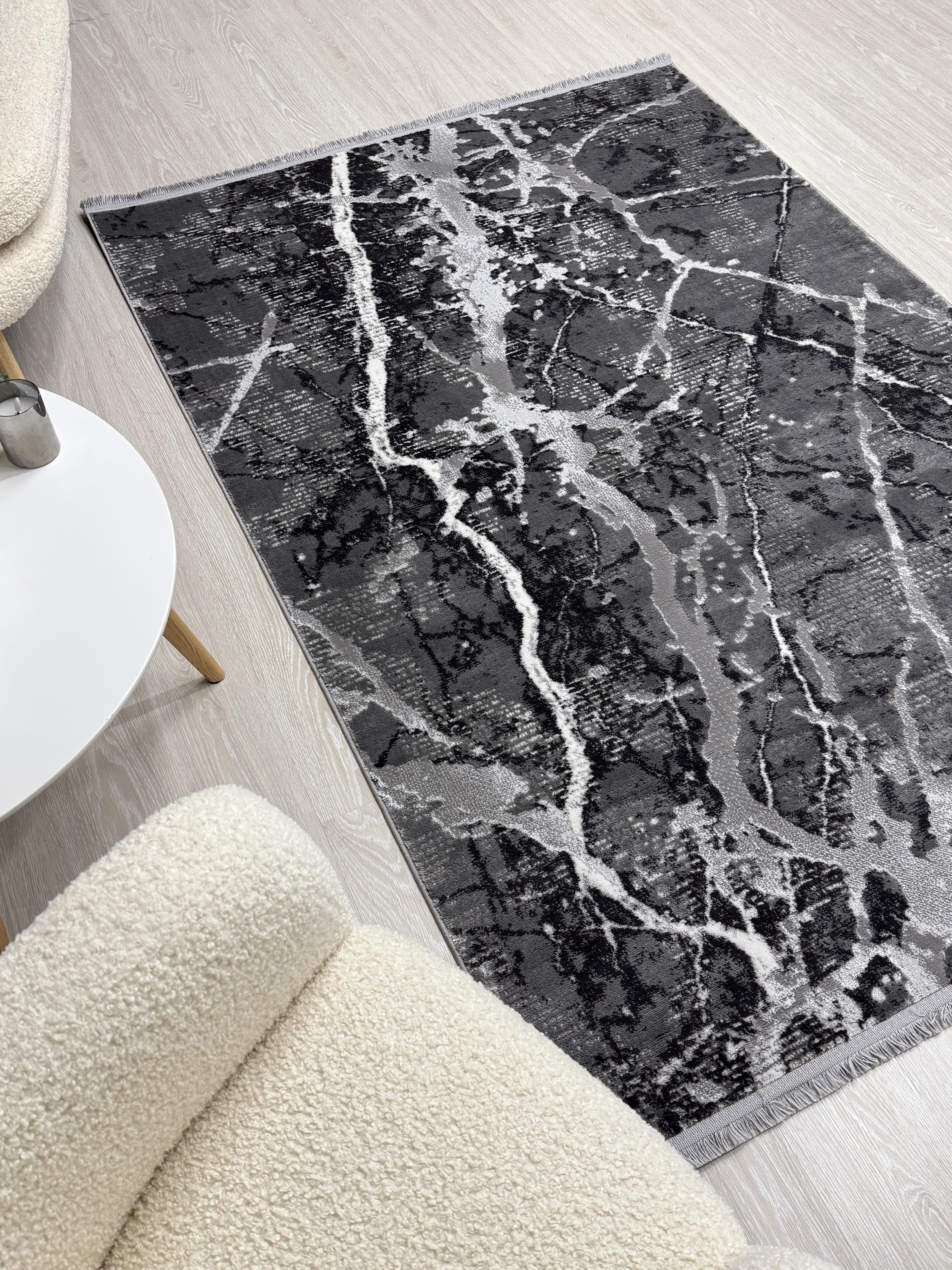 Ковер Mars с невысоким ворсом 200x300 см Антрацитовый (4640AA/KG9) - фото 5