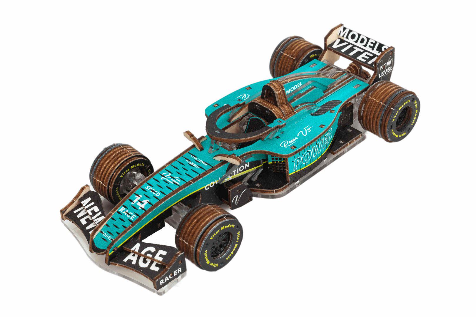 Конструктор дерев'яний 3D Racer V3 Aston Martin 223 деталі (Racer V3 Color AM)