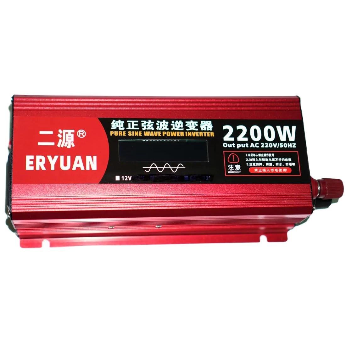 Преобразователь напряжения Eryuan 2200 W LCD DC/AC 12-220V с чистой синусоидой и вольтметром (3_04085) - фото 2 Преобразователь напряжения Eryuan 2200 W LCD DC/AC 12-220V с чистой синусоидой и вольтметром (3_04085) - фото 2