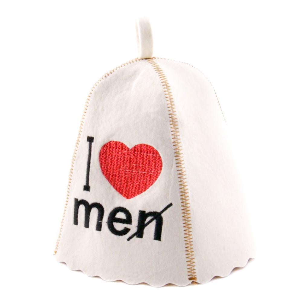 Банная шапка Luxyart "I love me" натуральный войлок Белый (LA-209) Банная шапка Luxyart "I love me" натуральный войлок Белый (LA-209)