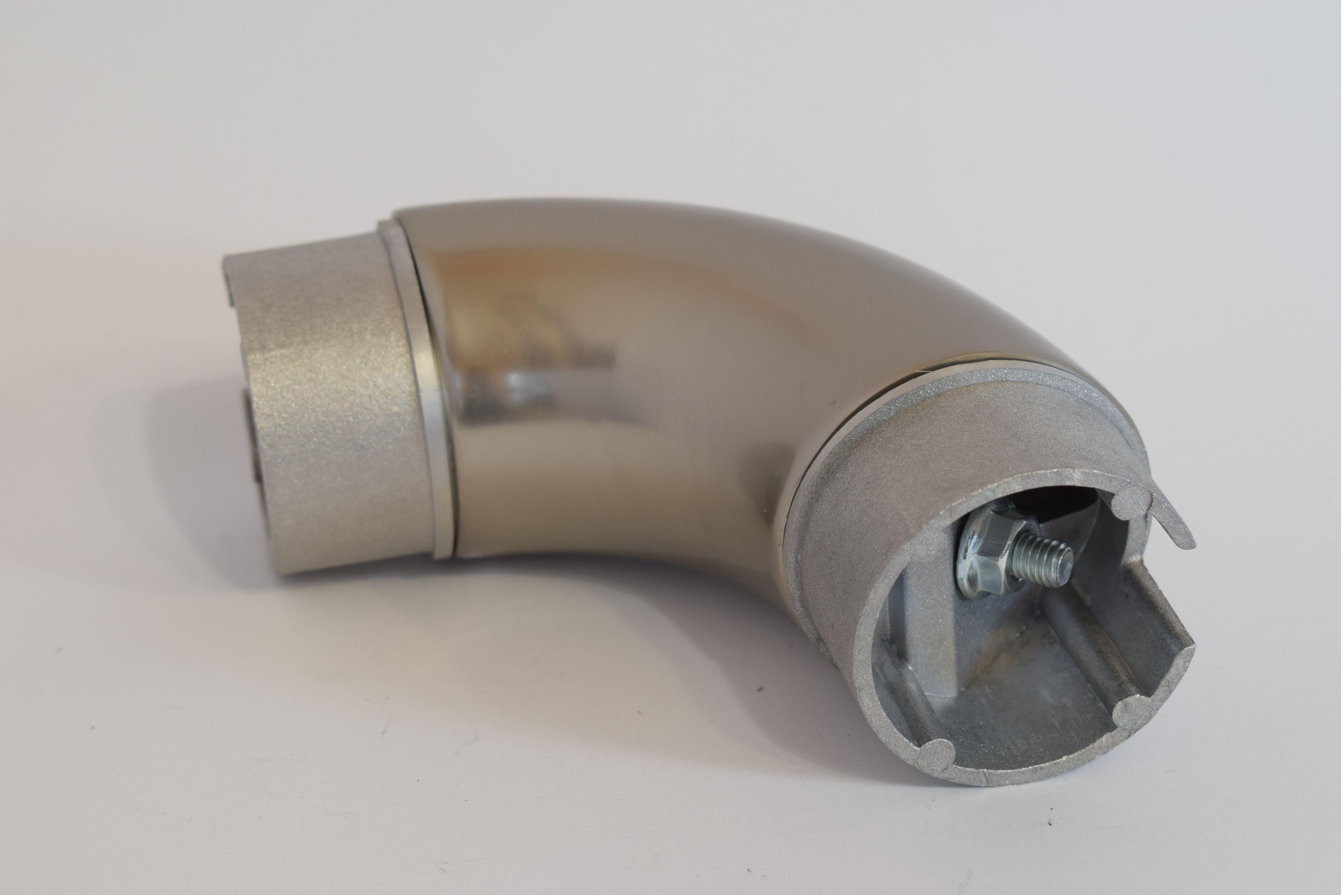 Поворот поручня 90° до алюмінієвих поручнів тип коло Шампань (10521ш)