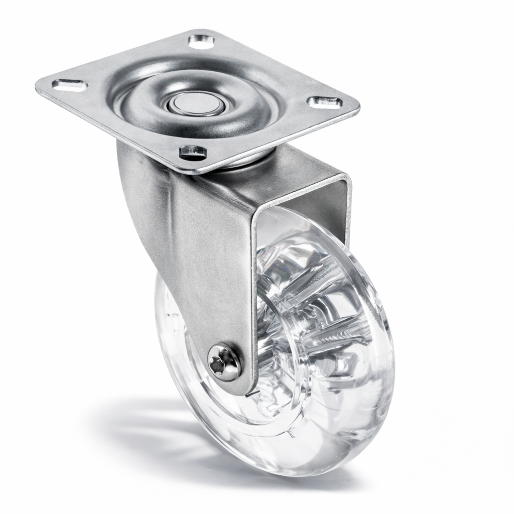 Меблевий ролик Sigma силіконовий Прозорий d 75 мм із майданчиком без гальма (RL0232)