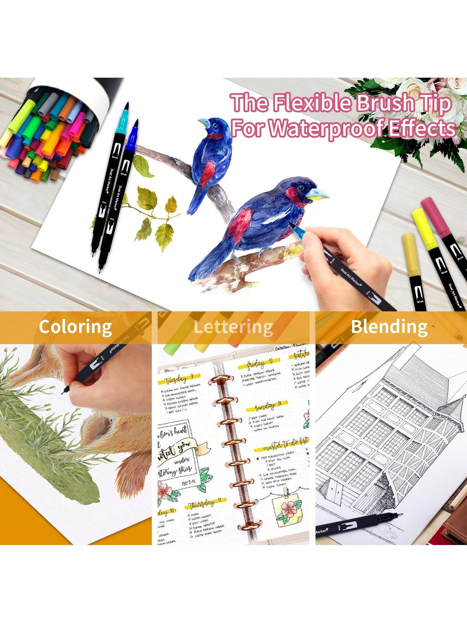 Набор двусторонних акварельных маркеров на водной основе с чехлом 60 шт. (784780601) - фото 7 Набор двусторонних акварельных маркеров на водной основе с чехлом 60 шт. (784780601) - фото 7