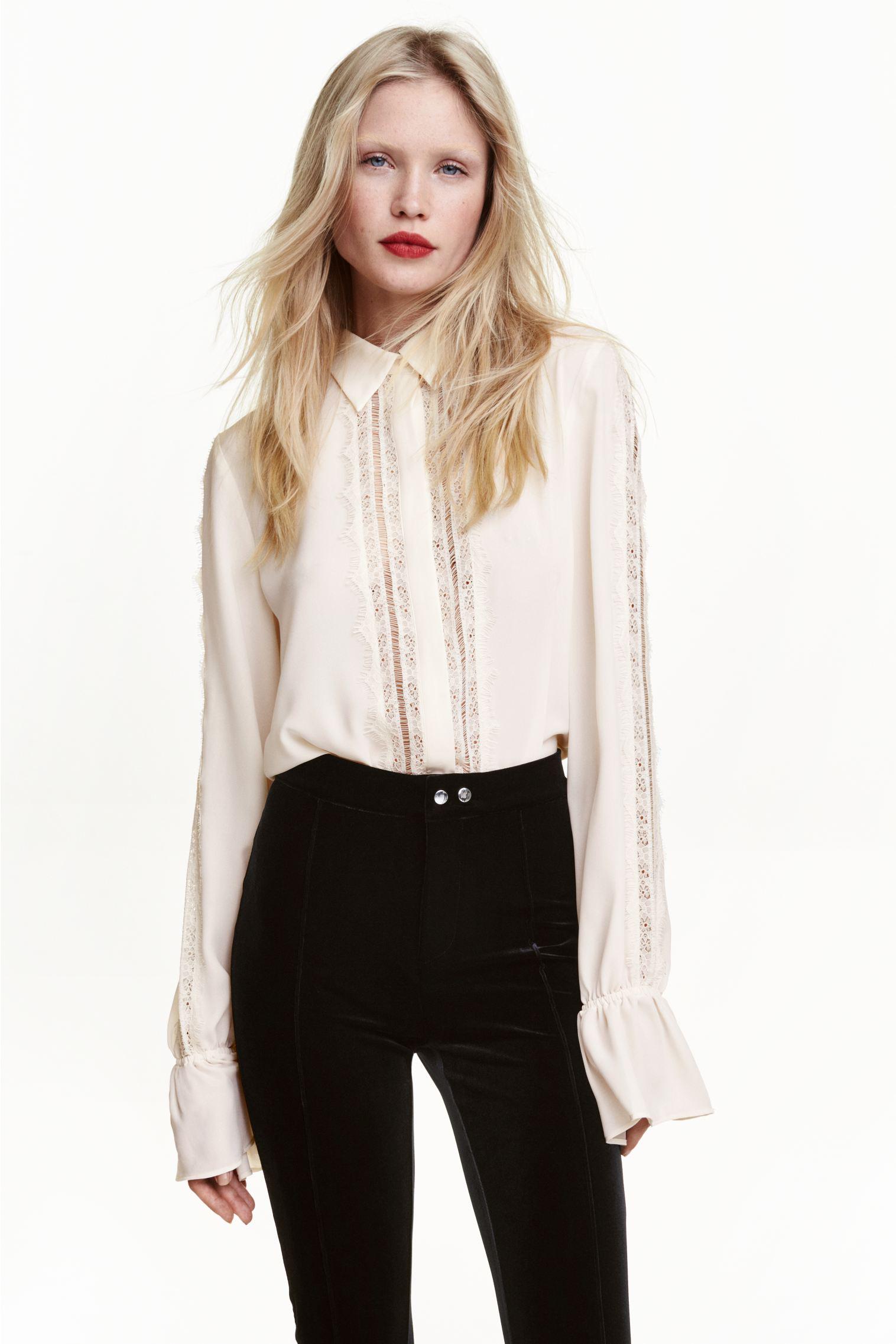 Блуза H&M р. 36 Молочный (8124377414)