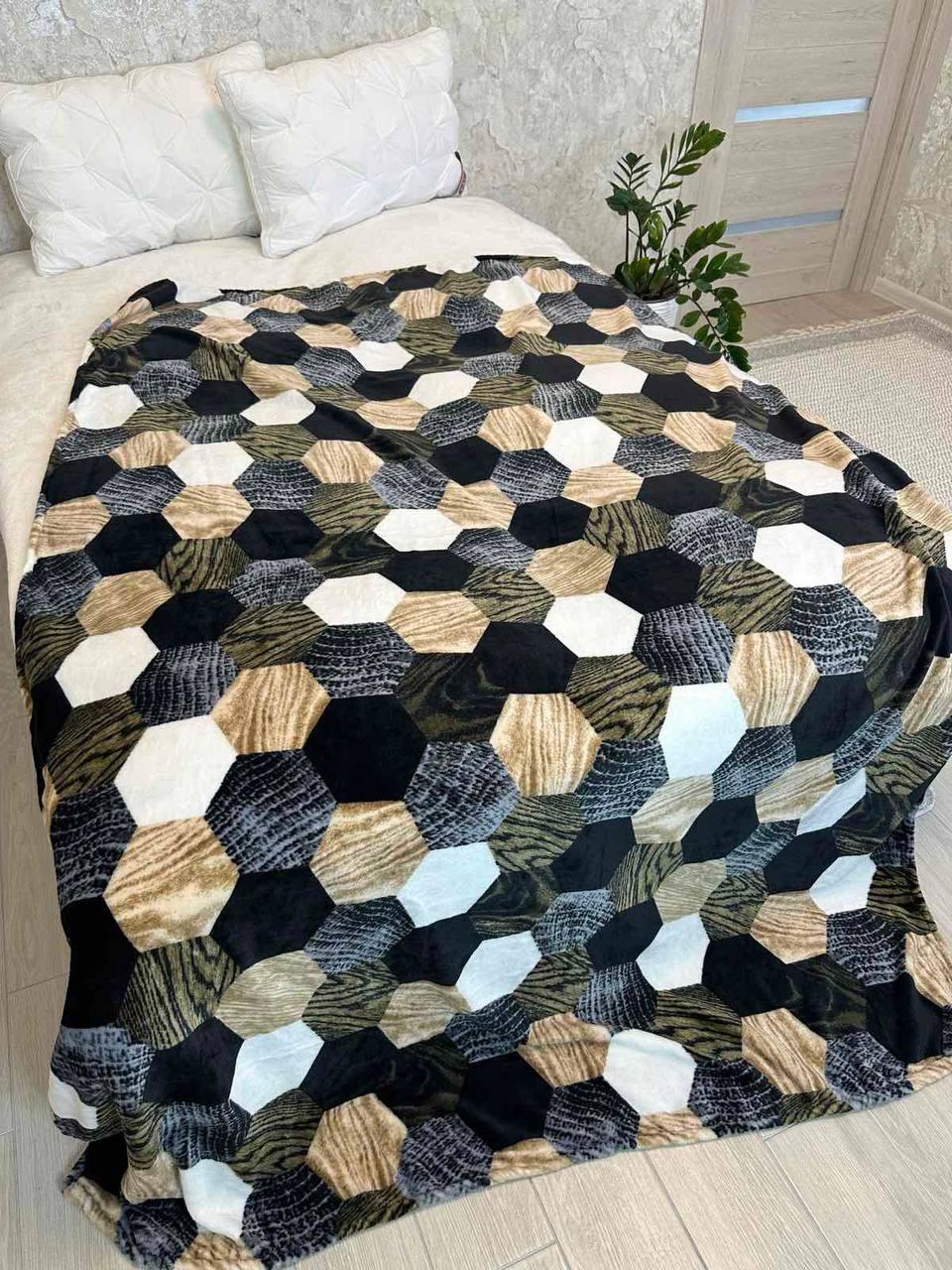 Плед велюровый Соты евро 200x220 см (Д-al-dev-002)