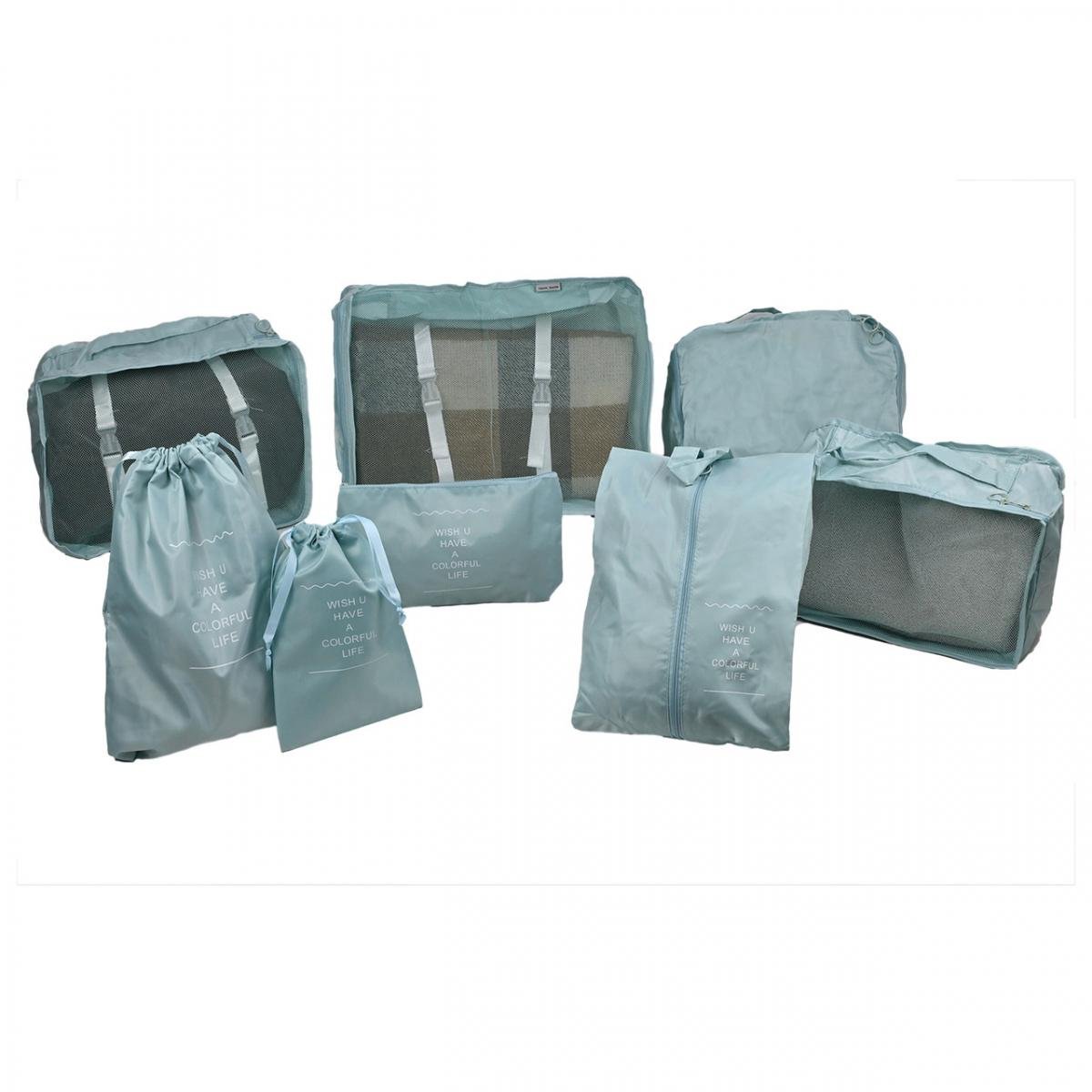 Комплект органайзерів для подорожей 8в1 нейлон Бірюзовий (КДО-40-45) - фото 6 Комплект органайзерів для подорожей 8в1 нейлон Бірюзовий (КДО-40-45) - фото 6