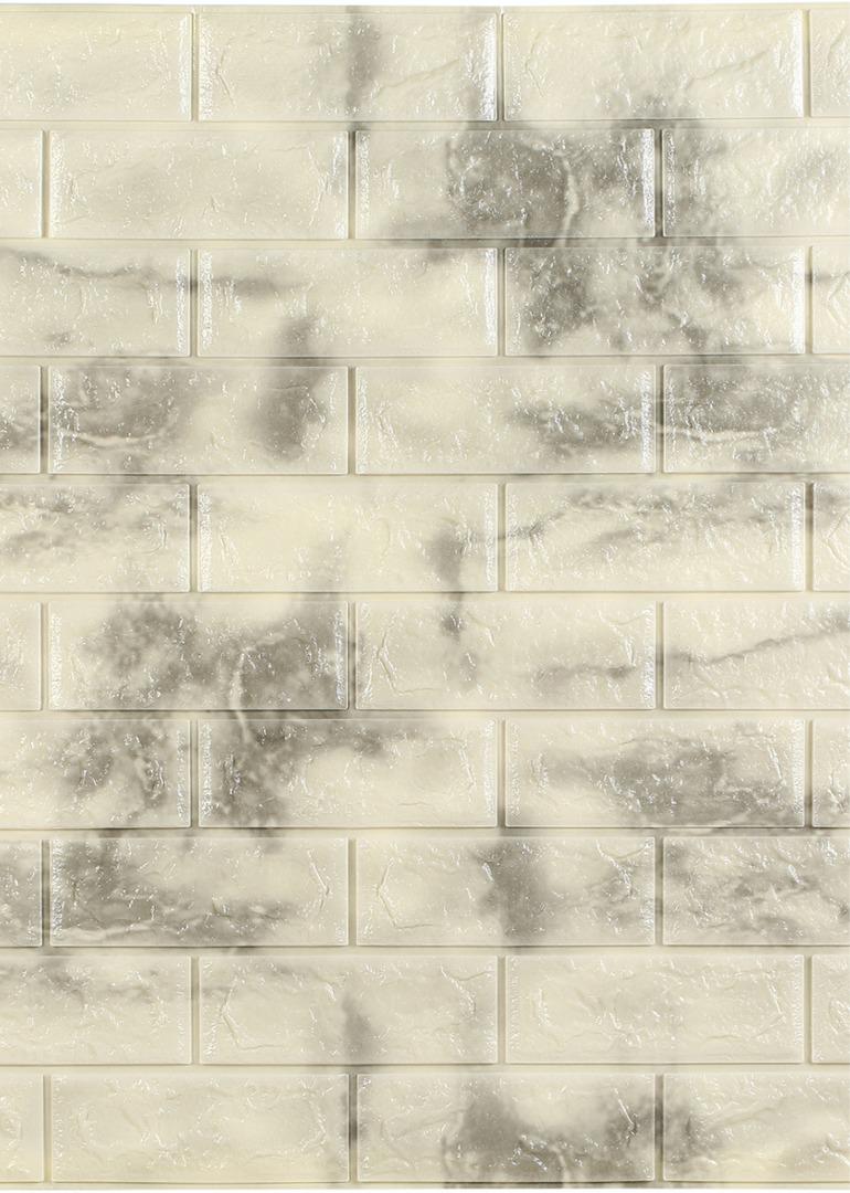 Панель 3D декоративная самоклеящаяся Loft-Expert Кирпич 700x770x5 мм Серый мрамор