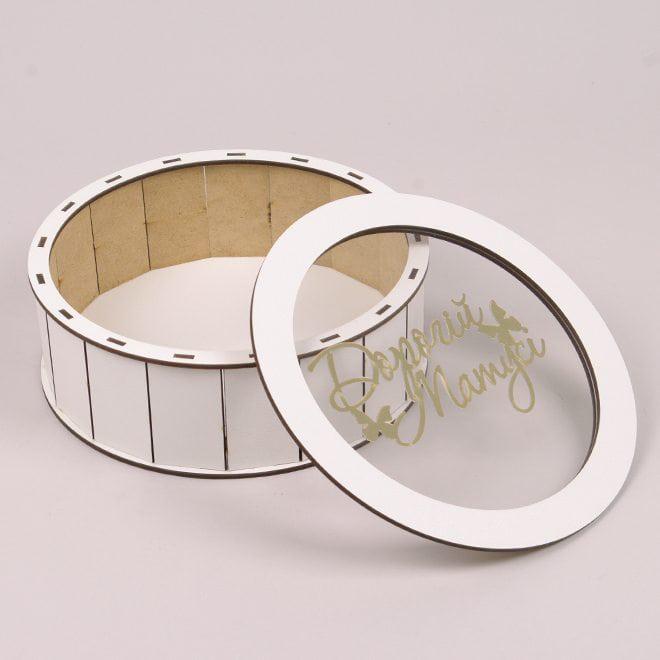 Коробка подарочная Flora "Дорогій матусі" круглая с прозрачной крышкой d 21 см Белый (33067) - фото 2 Коробка подарочная Flora "Дорогій матусі" круглая с прозрачной крышкой d 21 см Белый (33067) - фото 2