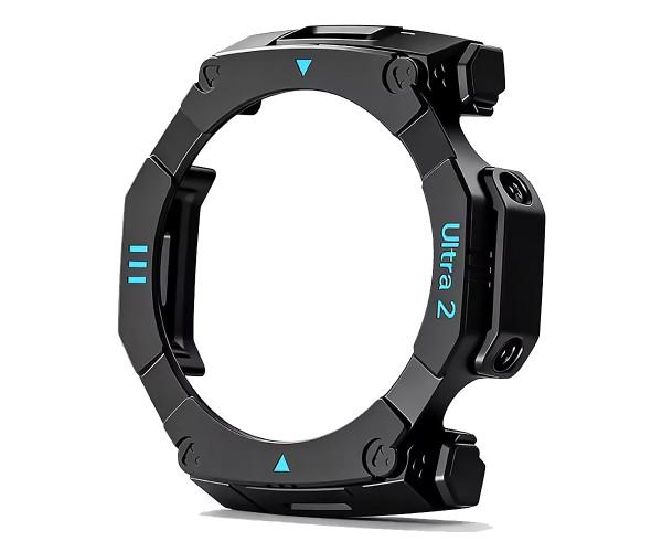 Чехол защитный PC для смарт-часов Amazfit T-Rex Ultra 2 Черно-синий