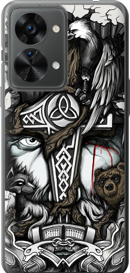 Чехол на OnePlus Nord 2T Тату Викинг (4098u-2640-42517)