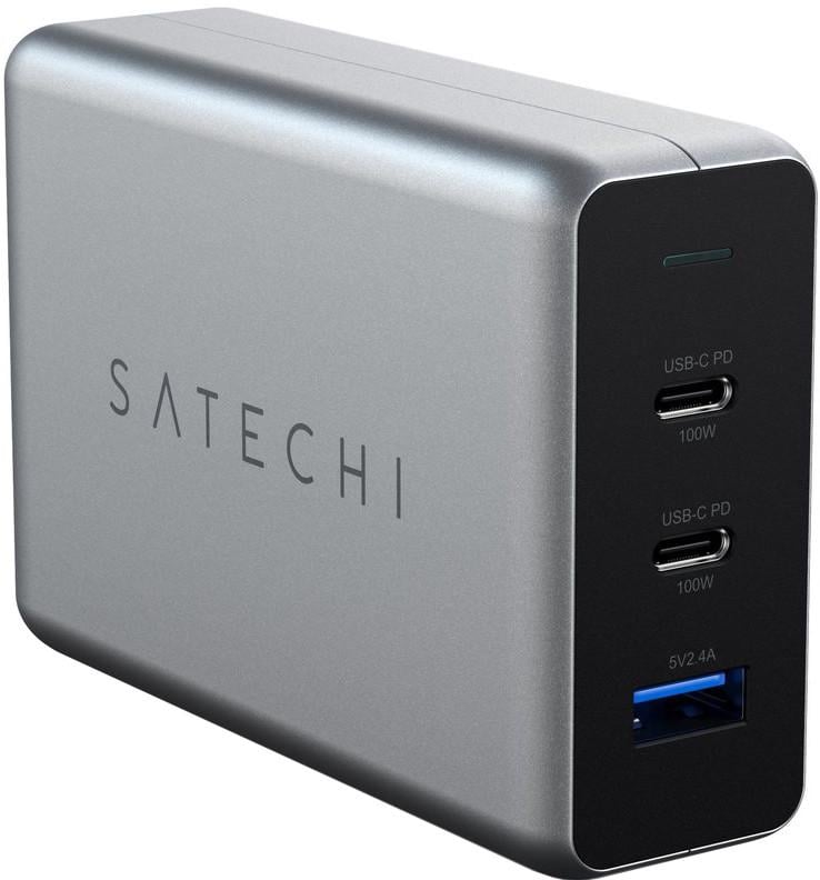 Мережевий зарядний пристрій Satechi 100W USB-C PD Compact Gan Charger, Space Gray (ST-TC100GM-EU)