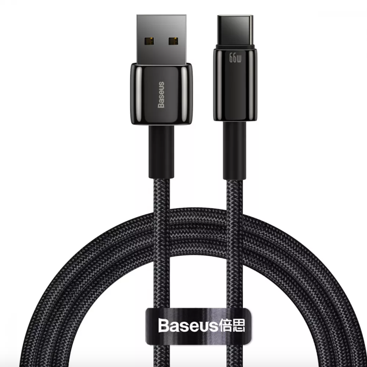 Кабель синхронизації Baseus Tungsten Gold Fast Charging Type C 66W 1m Cable, Black