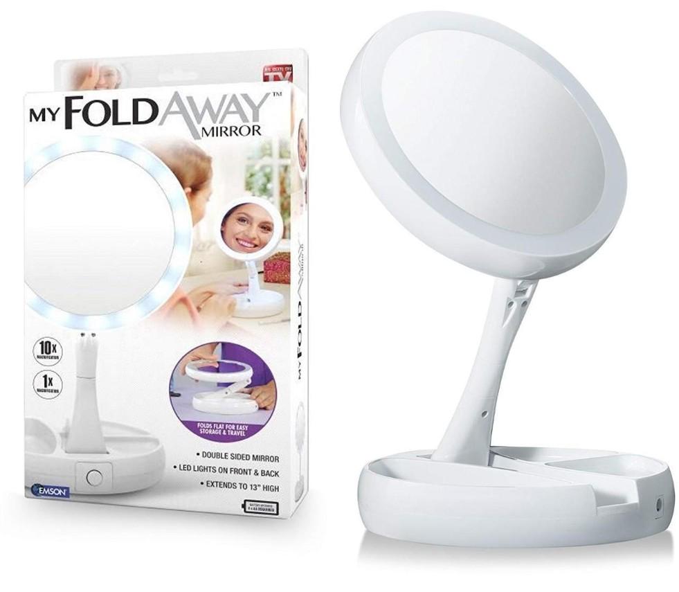 Косметическое зеркало с LED подсветкой My Fold Away Mirror Белое (3811111PP) - фото 2