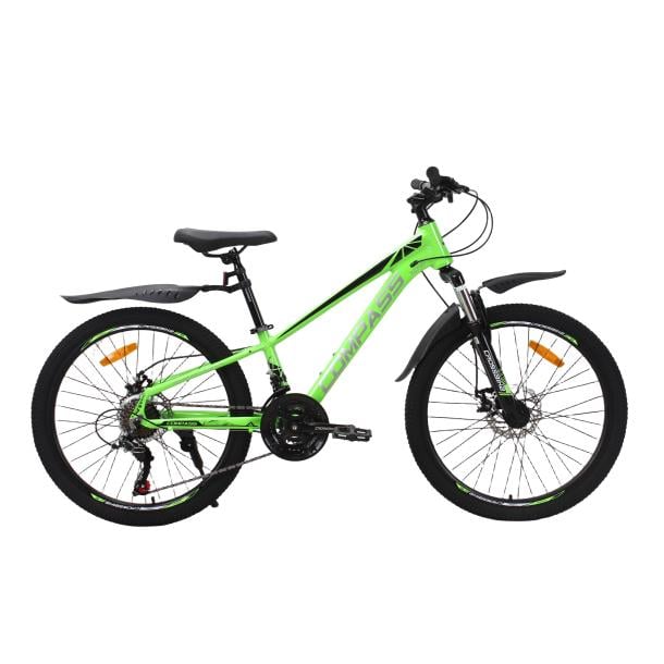 Велосипед CrossBike COMPASS 24" 11" Зелений/Чорний (585)