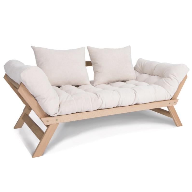 Диван-футон розкладний Woodman Allegro з масиву дерева без покриття Кремовий