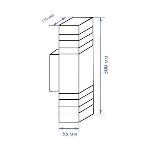 Світильник архітектурний на 2 лампочки Чорний (DH0807 Чорний) - фото 2 Світильник архітектурний на 2 лампочки Чорний (DH0807 Чорний) - фото 2