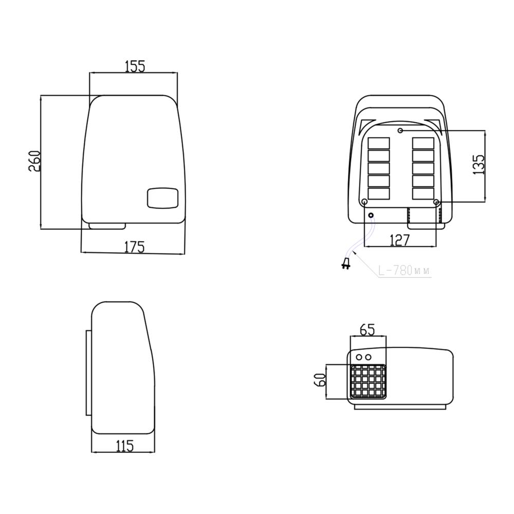 Сушилка для рук Lidz WHI 130.01.93 1200 Вт (SD00041735) - фото 4