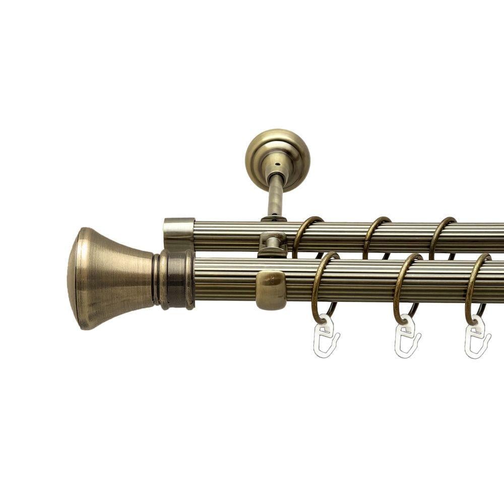 Карниз для штор Orvit Люксор рифленая двухрядный 25/19 мм 300 см Антик (000-7652)