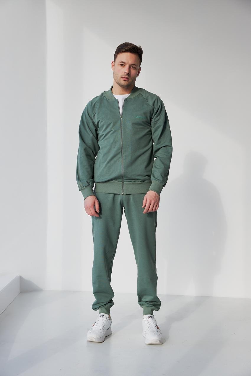 Костюм спортивный мужской Umon М80.2 на замке со стойкой 2-нить M Темная оливка (783-1-61)