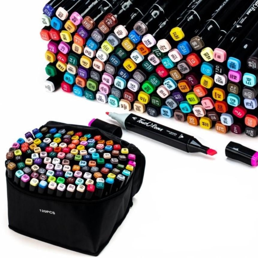 Набір скетч-маркерів двосторонніх YULIN в чохлі 120 шт. (MX-00007292) - фото 4