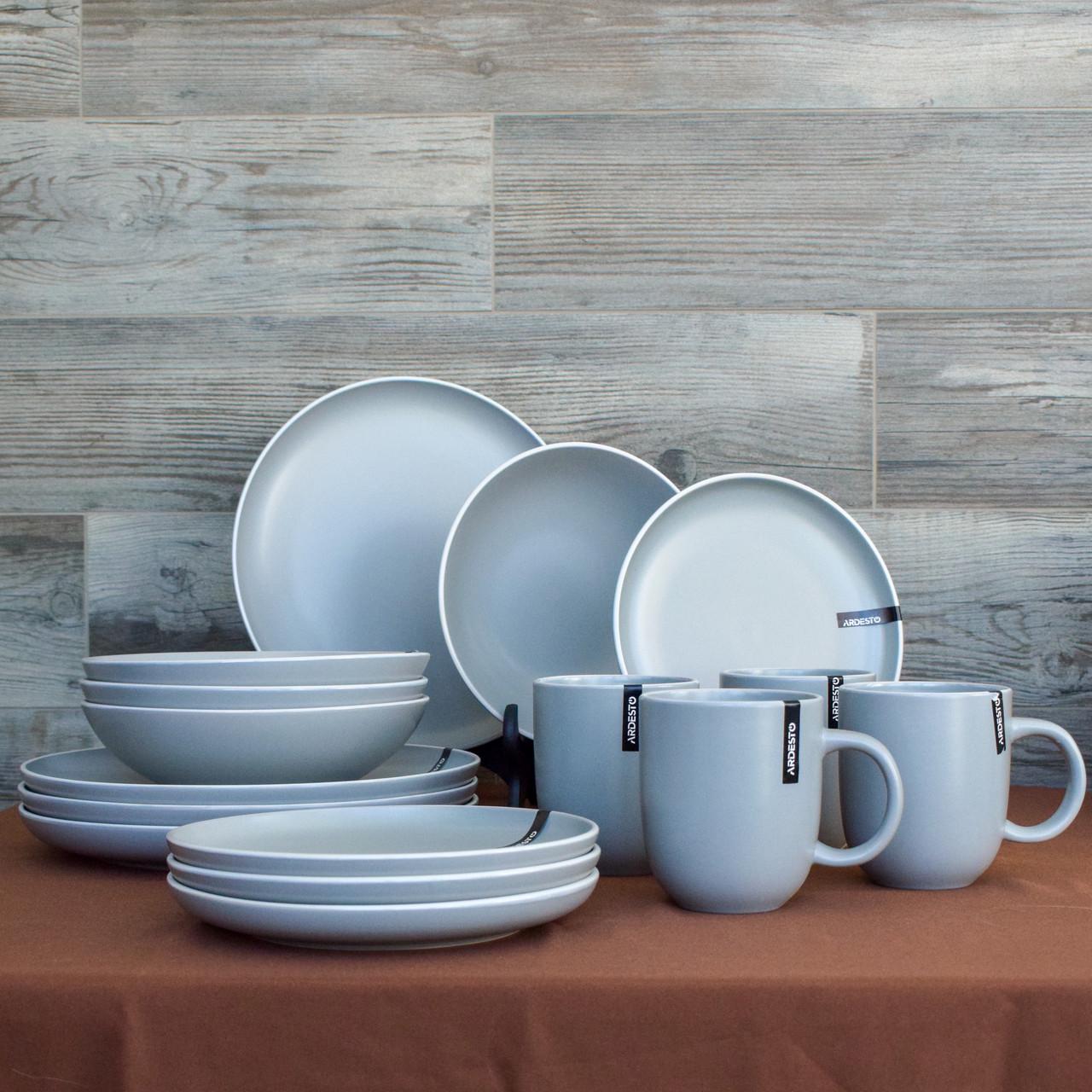 Сервиз столовый Ardesto Cremona Dusty Grey 16 керамика