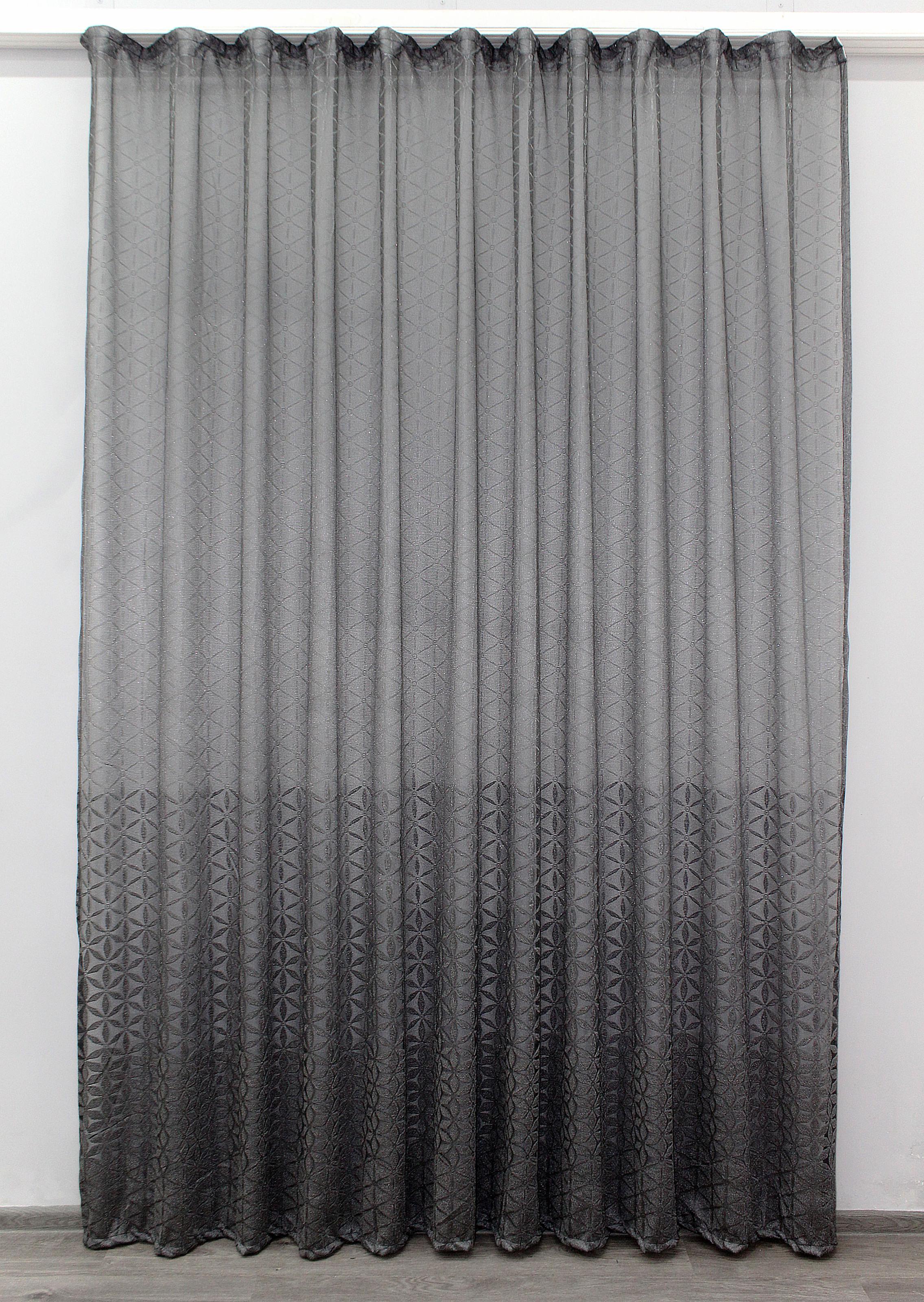 Тюль VR-Textil 1135т Greta жаккард 300х270 см Графитовый (40-902)