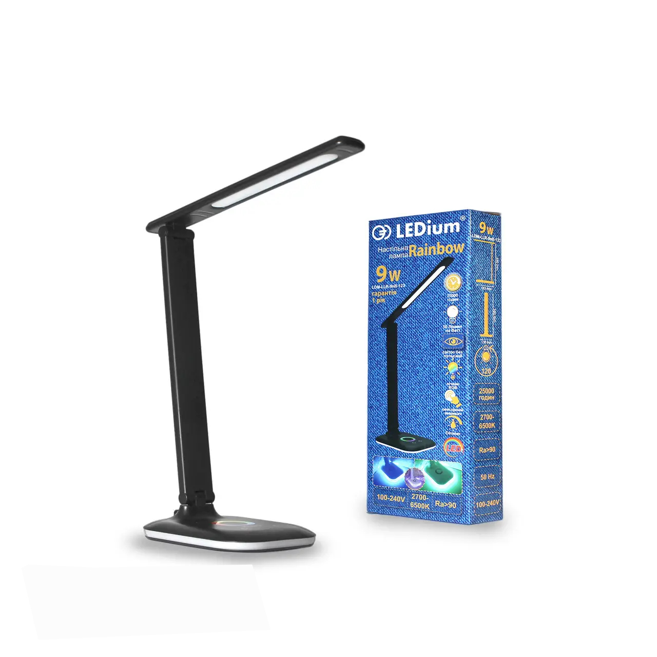 Настільна лампа LEDium світлодіодна з RGB нічником Чорний (15616) - фото 1 Настільна лампа LEDium світлодіодна з RGB нічником Чорний (15616) - фото 1