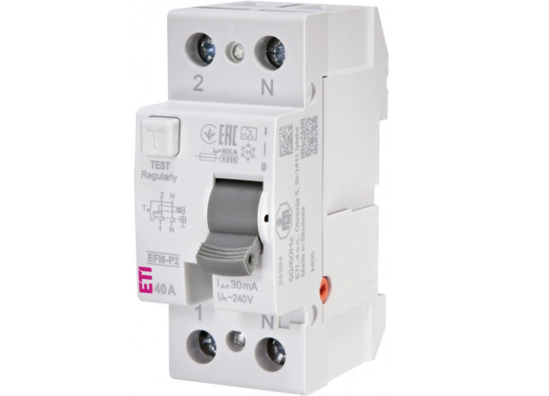 Диференційне реле 2р EFI6-P2 40а тип (6kA) ETI