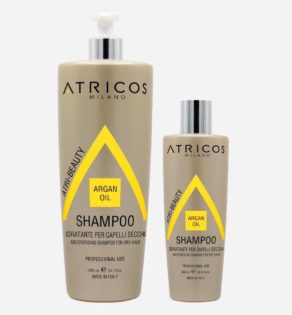 Профессиональный увлажняющий шампунь Atricos с органическим маслом Shampoo Idratante Capelli Secchi Argan 300 мл - фото 2 Профессиональный увлажняющий шампунь Atricos с органическим маслом Shampoo Idratante Capelli Secchi Argan 300 мл - фото 2