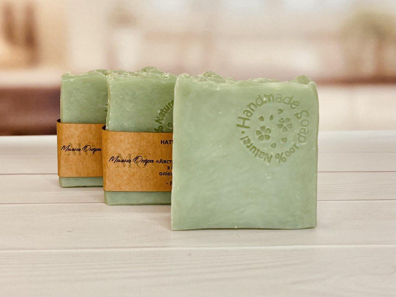 Органическое мыло Австралийский бамбук с белой глиной/маслами авокадо и Ши (008)