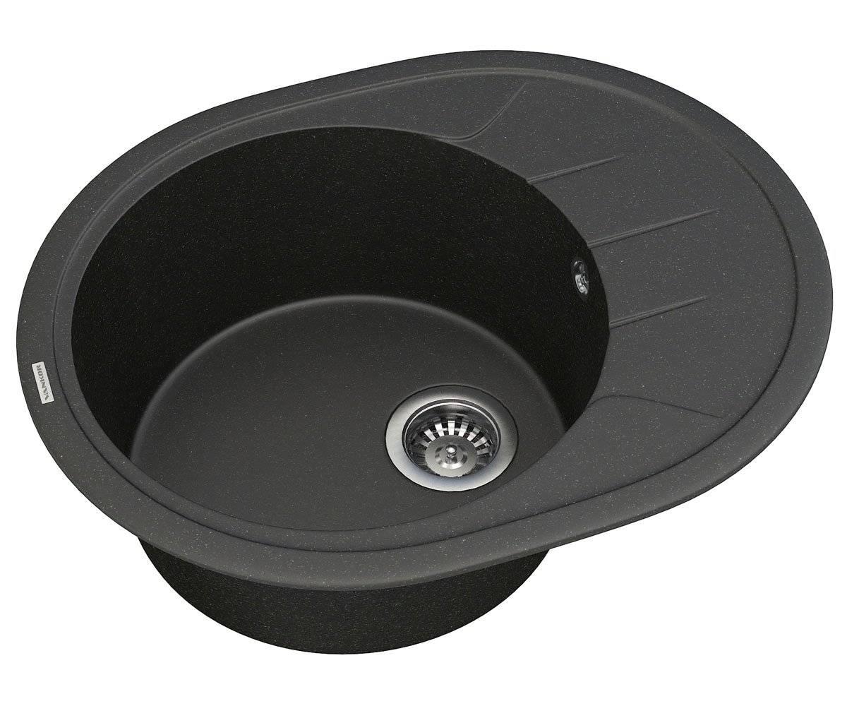 Кварцевая овальная мойка SITY SMO 02.61 Черный