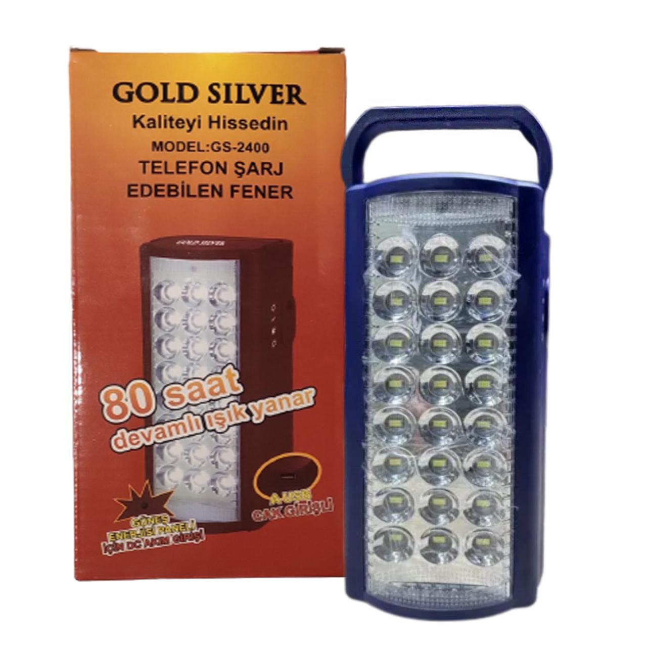 Фонарь переносной Gold Silver GS-2400 24 LED с повербанком Blue (200147)