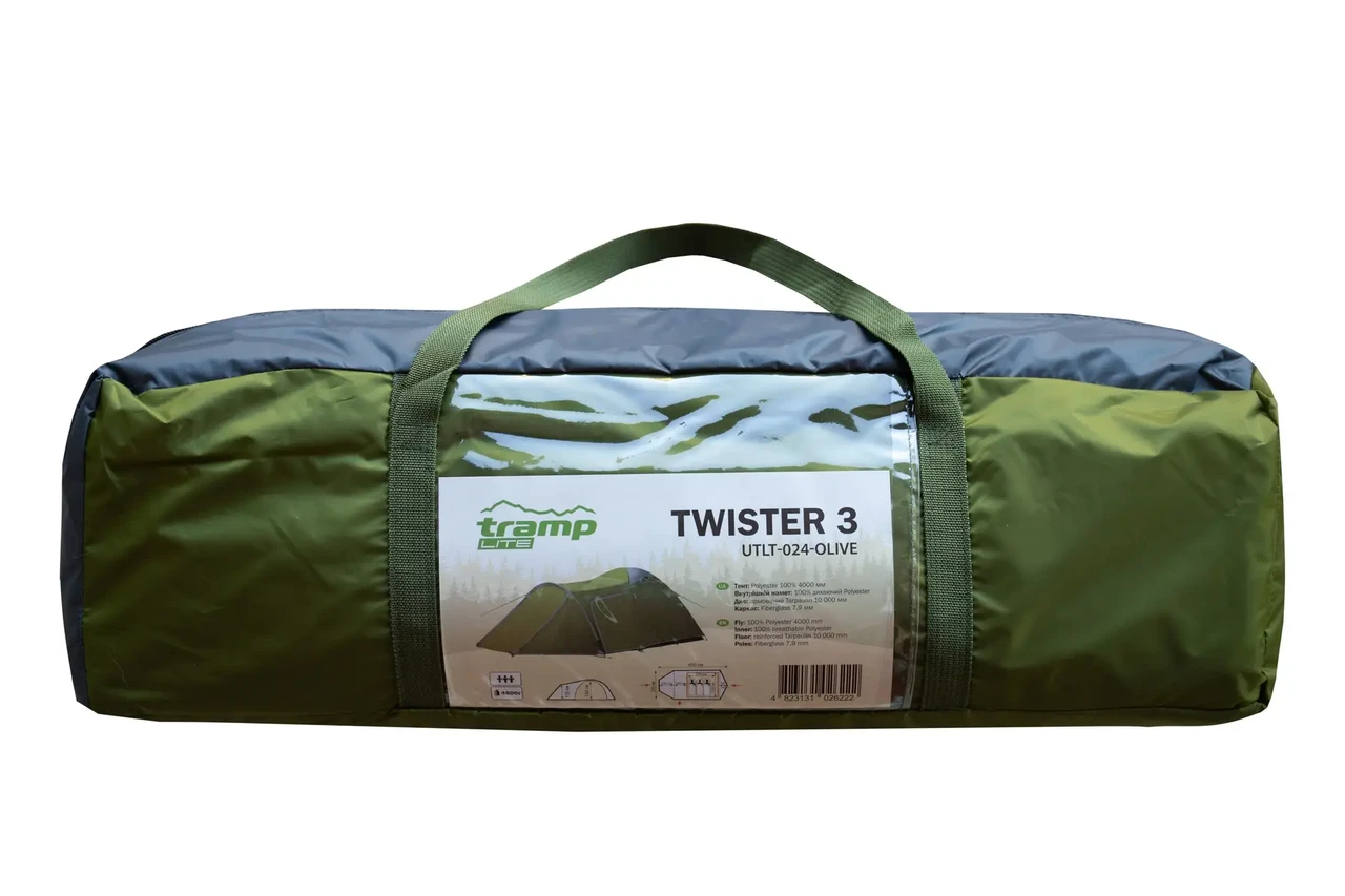 Палатка Tramp Lite Twister 3 с большим тамбуром (UTLT-024-olive) - фото 9