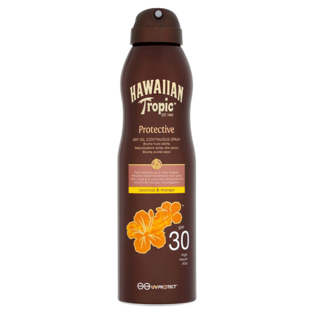 Масло-аэрозоль для загара Hawaiian Tropic Protective Continuous Spray Oil SPF30 сухое 180 мл