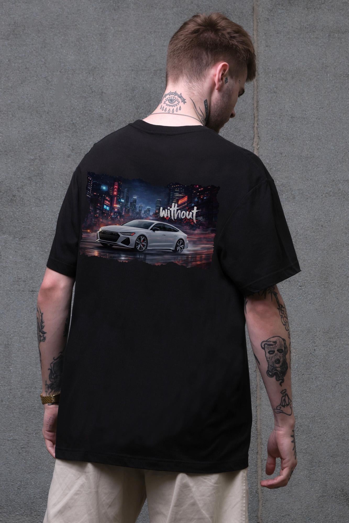 Футболка оверсайз Without С Принтом Gray Audi S/M Black (S/M8056243 8056244)