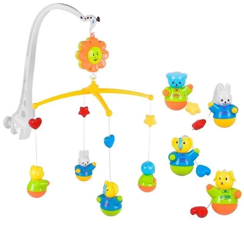 Мобіль дитячий музичний з пластмасовими іграшками карусель для малюків (2132706252)